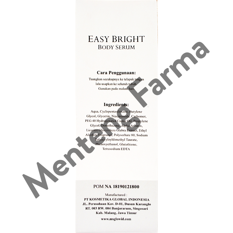 Ms Glow Easy Bright Body Serum 125 mL - Serum Pencerah Kulit Tubuh - Menteng Farma