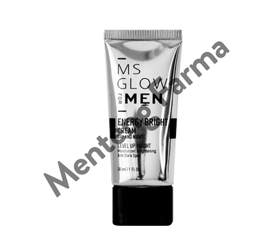 Ms Glow Men Energy Bright Cream 30 mL - Pelembab dan Pencerah Kulit Wajah Pria - Menteng Farma