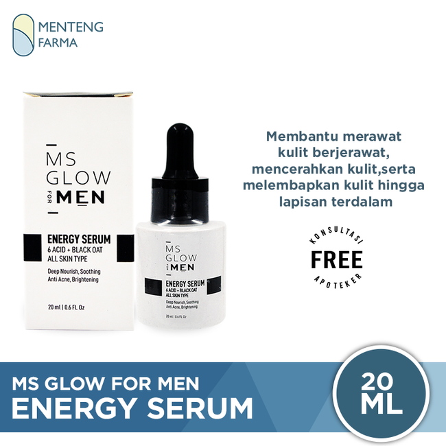 Ms Glow Men Energy Serum 20 mL - Serum Perawatan Kulit Wajah Pria - Menteng Farma