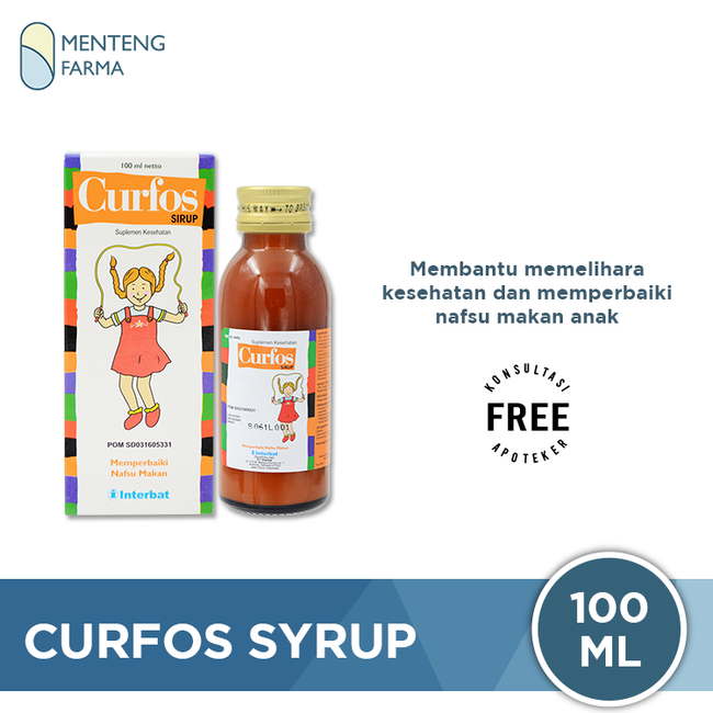 Curfos Sirup 100 mL - Suplemen Penambah Nafsu Makan Anak - Menteng Farma