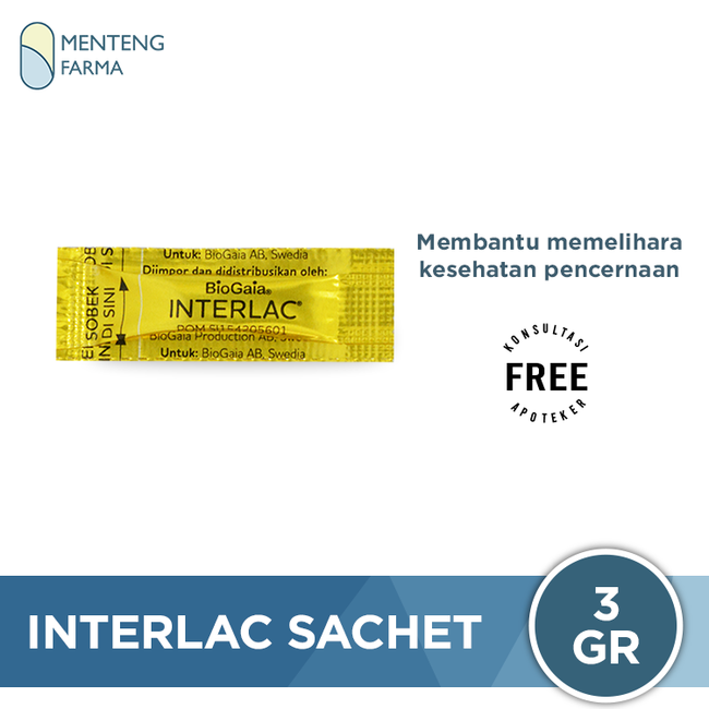 Interlac Sachet 0.3 Gram - Suplemen Kesehatan Saluran Cerna Anak - Menteng Farma