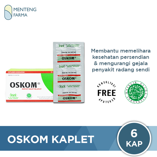 Oskom 6 Tablet - Suplemen Kesehatan Sendi dan Osteoarthritis - Menteng Farma