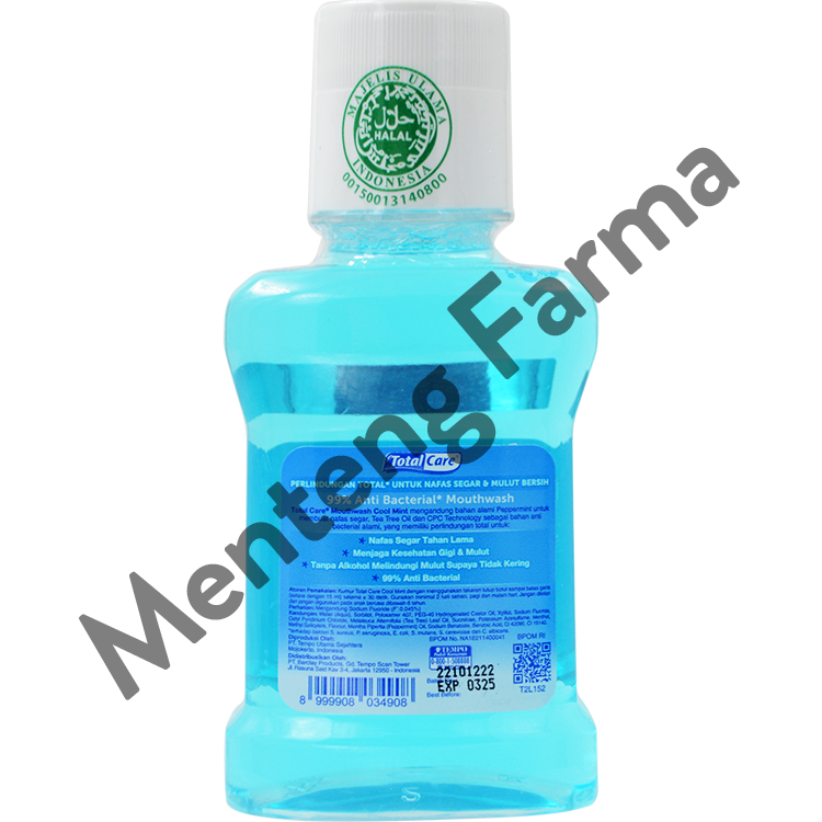 Total Care Mouthwash Cool Mint 100 mL - Obat Kumur Penghilang Bau Mulut - Menteng Farma