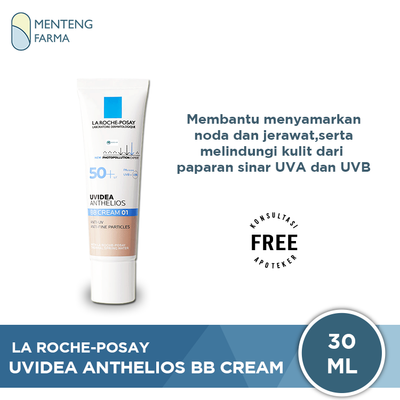 La Roche Posay Uvidea Anthelios BB Cream (01) SPF50+ 30 mL - BB Cream Menyamarkan Noda dan Jerawat - Menteng Farma