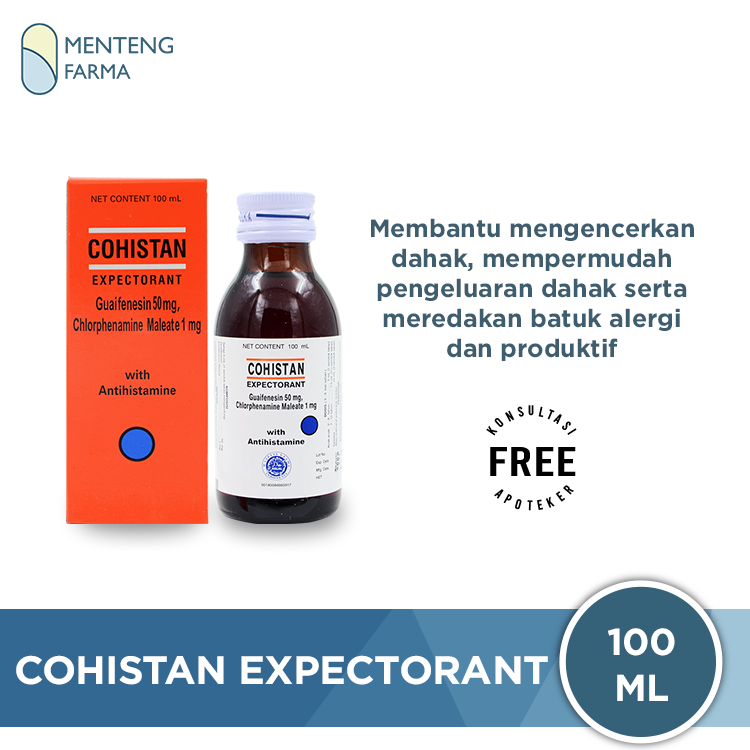 Cohistan Expectorant 100 mL - Pengencer Dahak dan Pereda Batuk Alergi - Menteng Farma