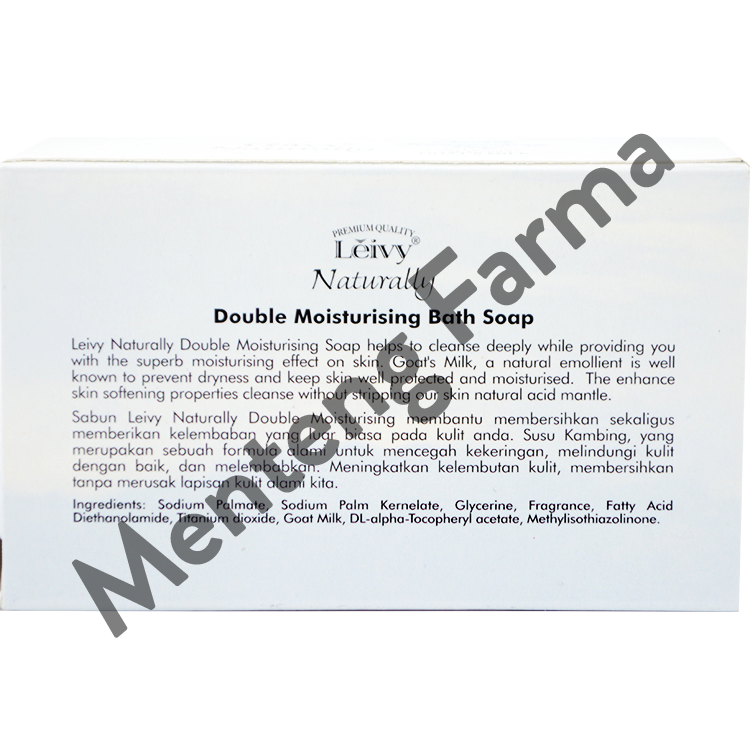 Leivy Double Moisturising Goats Milk Bar Soap 85 Gr - Sabun Mandi dengan Protein Susu Kambing - Menteng Farma