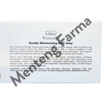 Leivy Double Moisturising Goats Milk Bar Soap 85 Gr - Sabun Mandi dengan Protein Susu Kambing - Menteng Farma