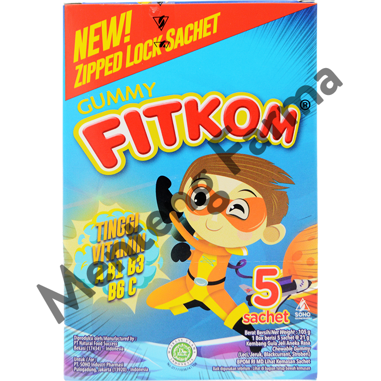 Fitkom Gummy Multivitamin 5 Sachet - Asupan Multivitamin Harian Anak - Menteng Farma