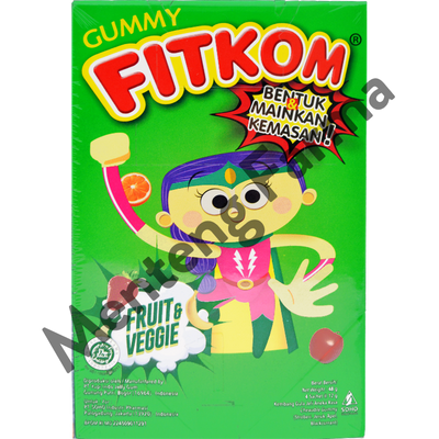 Fitkom Gummy Fruit & Veggie 4 Sachet - Tinggi Serat untuk Kesehatan Pencernaan Anak - Menteng Farma