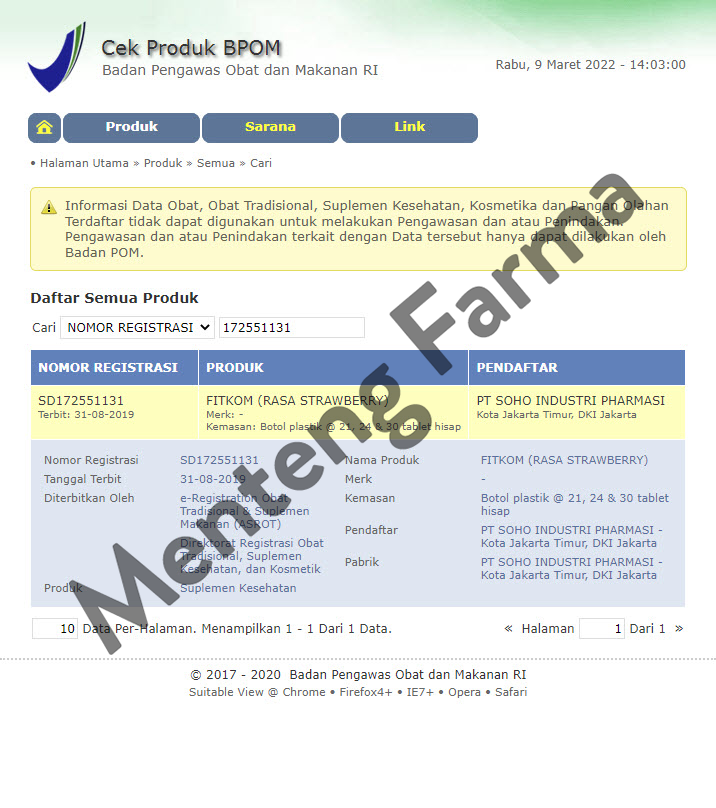 Fitkom Rasa Strawberry 21 Tablet - Multivitamin Tablet Hisap Anak - Menteng Farma