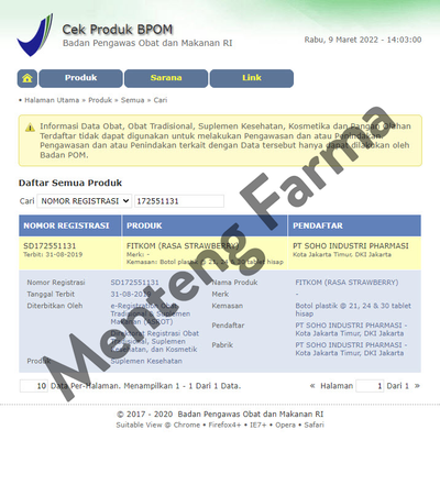 Fitkom Rasa Strawberry 21 Tablet - Multivitamin Tablet Hisap Anak - Menteng Farma