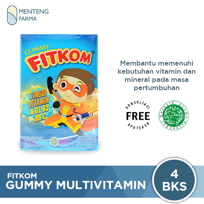 Fitkom Gummy Multivitamin 4 Sachet - Asupan Multivitamin Harian Anak - Menteng Farma