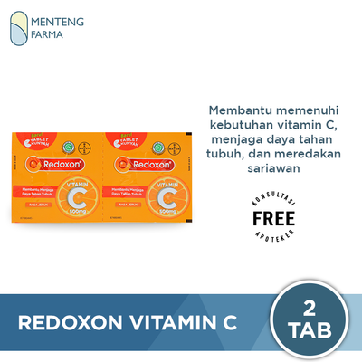 Redoxon Vitamin C 500 Mg 2 Tablet - Vitamin C Tablet Kunyah - Menteng Farma