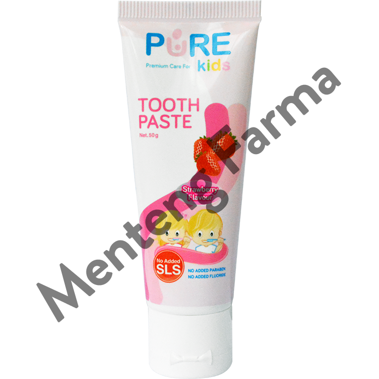 Pure Kids Toothpaste Strawberry 50 Gr - Pasta Gigi Anak Tanpa Detergen - Menteng Farma