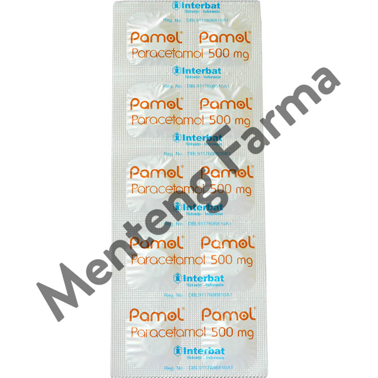 Pamol 500 Mg 10 Tablet - Obat Pereda Demam, Sakit Gigi, Sakit Kepala - Menteng Farma