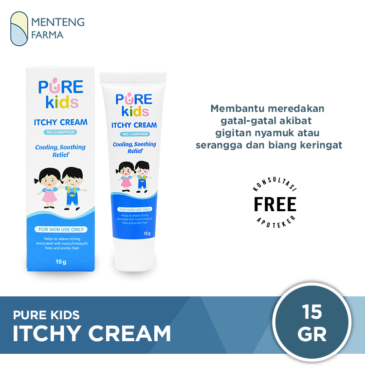 Pure Kids Itchy Cream 15 Gram - Pereda Gatal dan Biang Keringat Anak - Menteng Farma