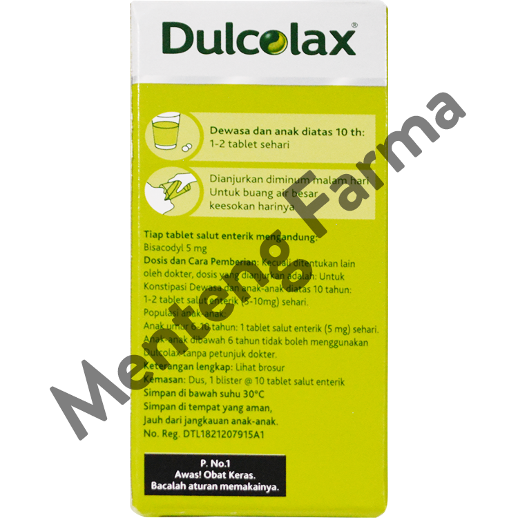 Dulcolax 5 Mg 10 Tablet - Obat Pencahar, Konstipasi, Sembelit - Menteng Farma