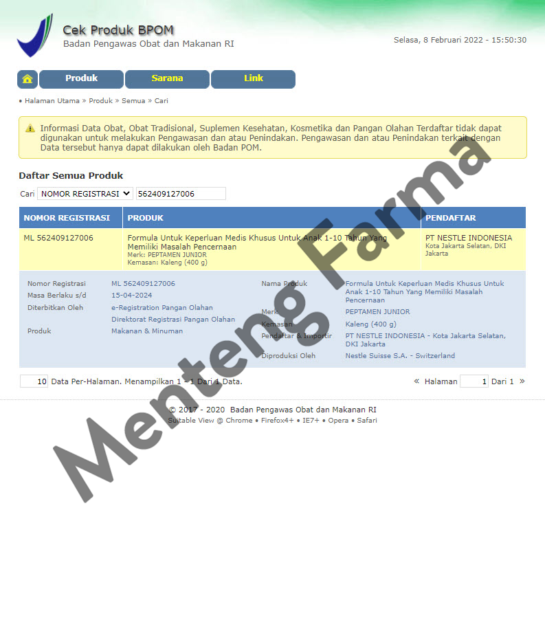 Peptamen Junior 400 Gram - Susu Formula Khusus Anak Dengan Gangguan Pencernaan - Menteng Farma