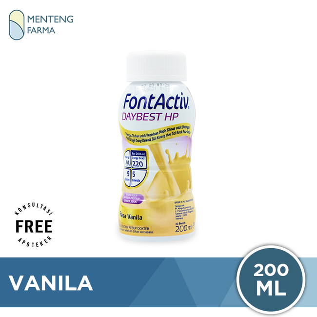 FontActiv Daybest HP Rasa Vanila 200 mL - Susu Khusus Penderita Diabetes - Menteng Farma