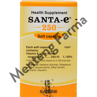 Santa-E 250 IU 30 Kapsul - Suplemen Vitamin E dan Kesehatan Kulit - Menteng Farma