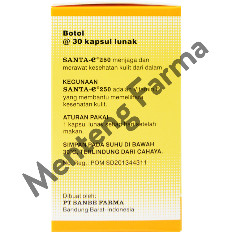 Santa-E 250 IU 30 Kapsul - Suplemen Vitamin E dan Kesehatan Kulit - Menteng Farma