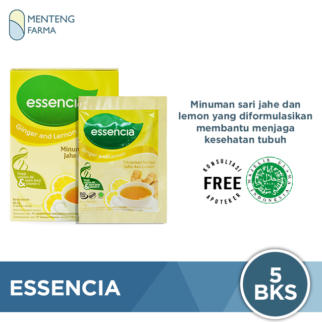 Sensitif Essencia Ginger And Lemon - Minuman Serbuk Pereda Mual - Menteng Farma