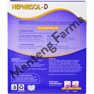 Nephrisol D Cappucino 210 Gram - Susu Khusus Pasien Ginjal Dialisis - Menteng Farma