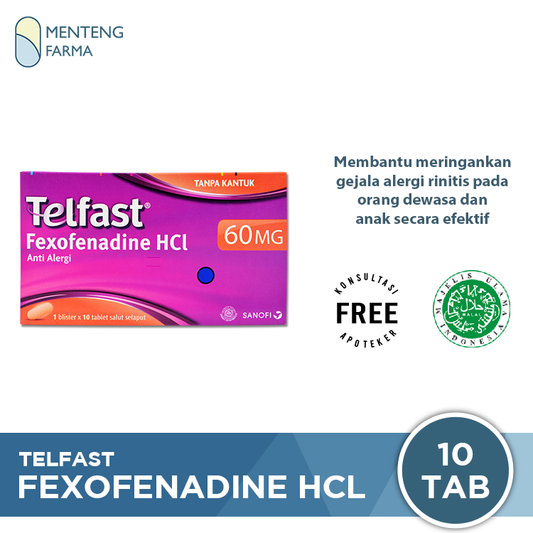 Telfast 60 Mg 10 Tablet - Obat Rhinitis Alergi - Menteng Farma