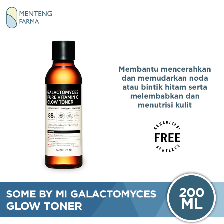 SOME BY MI Galactomyces Pure Vitamin C Glow Toner 200 mL - Toner Pencerah Kulit Kusam - Menteng Farma