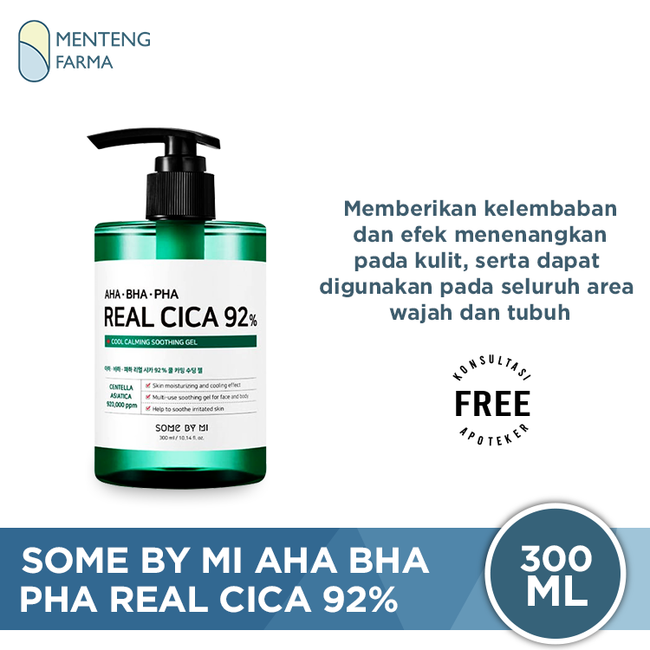 SOME BY MI AHA BHA PHA Real Cica 92% Cool Calming Soothing Gel 300 mL - Gel Pelembap Kulit - Menteng Farma