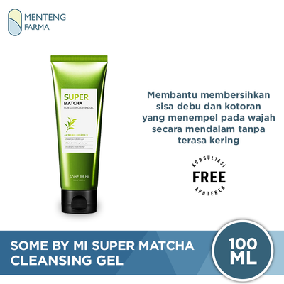 SOME BY MI Super Matcha Pore Clean Cleansing Gel 100 mL - Gel Pembersih Pori-Pori Wajah - Menteng Farma