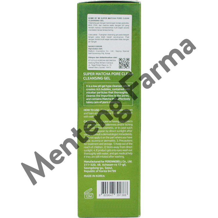 SOME BY MI Super Matcha Pore Clean Cleansing Gel 100 mL - Gel Pembersih Pori-Pori Wajah - Menteng Farma