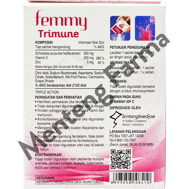 Femmy Trimune 6 Sachet - Memelihara Daya Tahan Tubuh - Menteng Farma