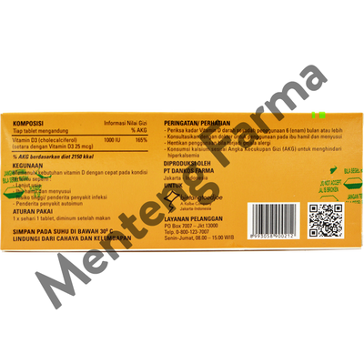 Femmy Vitamin D3 1000 IU 10 Tablet - Suplemen Kesehatan Vitamin D3 - Menteng Farma