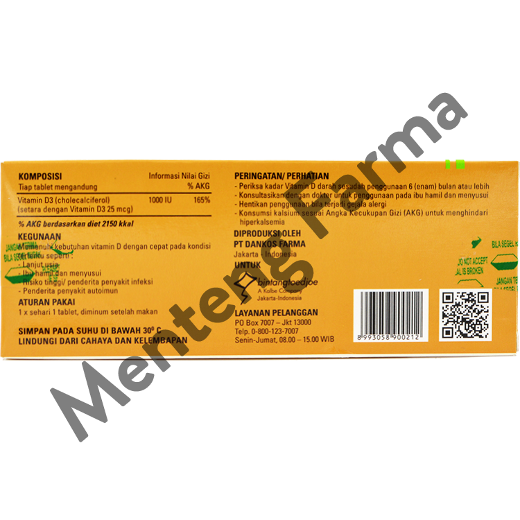 Femmy Vitamin D3 1000 IU 10 Tablet - Suplemen Kesehatan Vitamin D3 - Menteng Farma