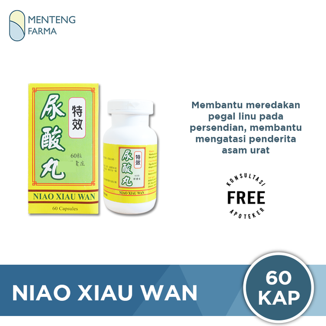 Niao Xiau Wan (Kulin Brand) Obat Asam Urat [60 Kapsul] - Menteng Farma