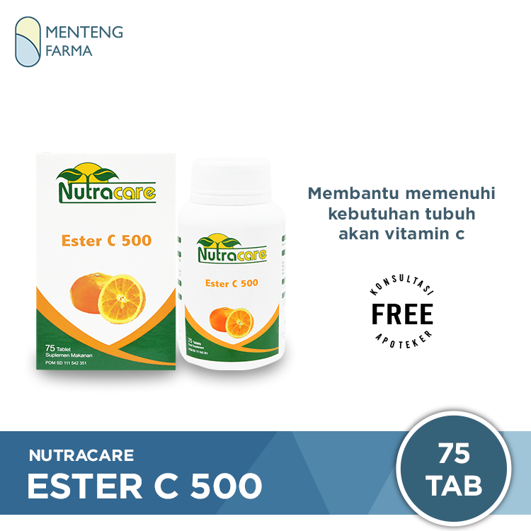 Nutracare Ester C 500 - Vitamin C yang Aman dan Tidak Perih di Lambung - Menteng Farma