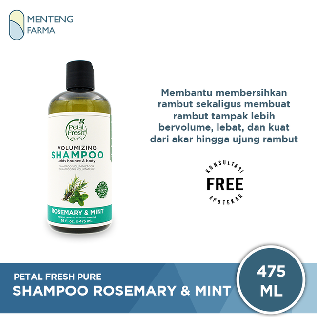 Petal Fresh Pure Conditioner Rosemary & Mint 475 mL - Membuat Rambut Lebih Tebal dan Bervolume - Menteng Farma