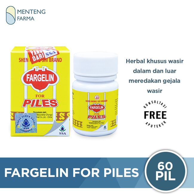 Fargelin for Piles - Obat Herbal Wasir, Ambeien, Susah BAB - Menteng Farma