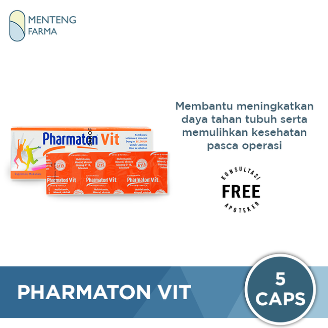 Pharmaton Vit 5 Tablet - Suplemen Penambah Energi dan Stamina - Menteng Farma