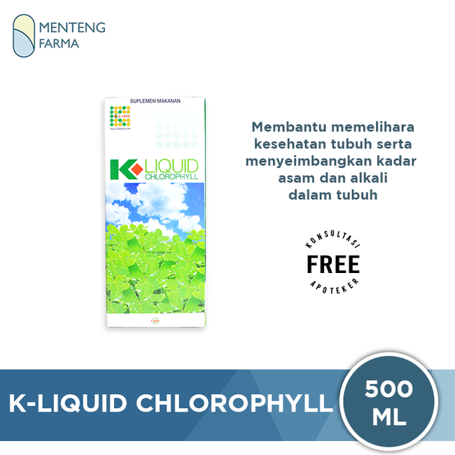 K-Liquid Chlorophyll - Suplemen Ekstrak Klorofil Alfalfa - Menteng Farma