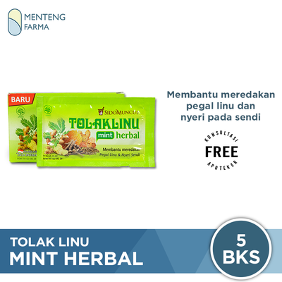 Tolak Linu Mint Herbal - Dus isi 5 sachet - Menteng Farma