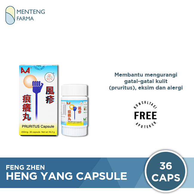 Feng Zhen Heng Yang Capsule (PRURITUS) - Obat Gatal-gatal Kulit, Eksim, Alergi, Biduran, Kadas - Menteng Farma