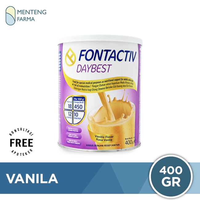 FontActiv Daybest Rasa Vanila 400 Gr - Susu Khusus Penderita Diabetes - Menteng Farma