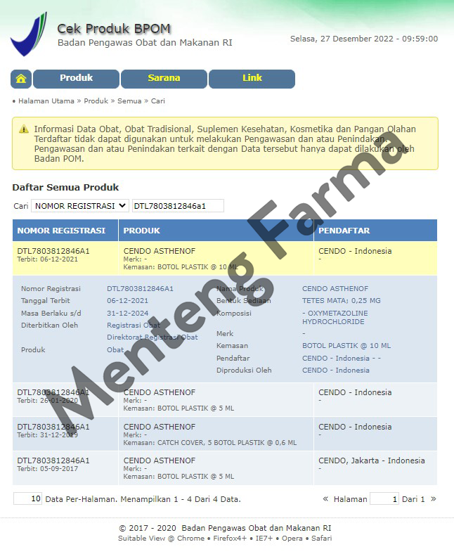 Cendo Asthenof Minidose 0.6 ml - Obat Tetes Mata untuk Iritasi Ringan, Mata Merah dan Kering - Menteng Farma