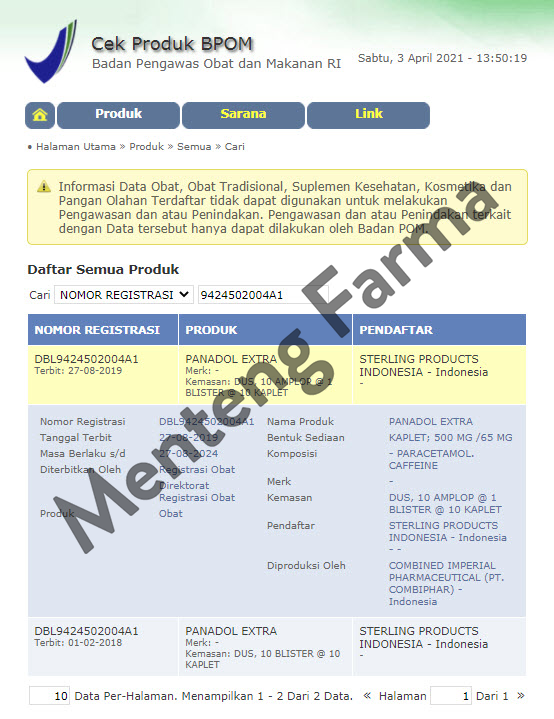 Panadol Extra - Meredakan Sakit Kepala dan Sakit Gigi - Menteng Farma