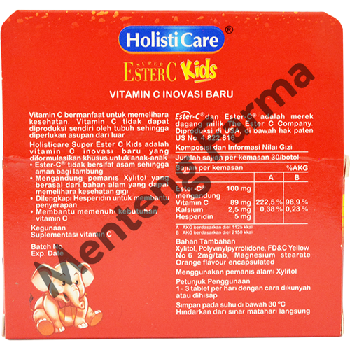 Holisticare Ester C Kids 30 Tablet - Suplemen Vitamin Anak - Menteng Farma