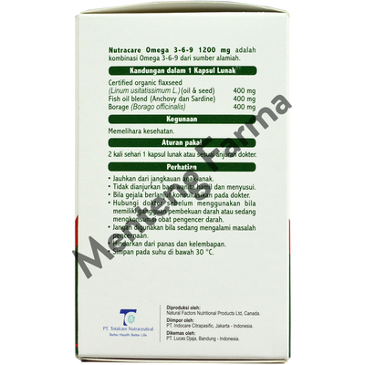 Nutracare Omega 3-6-9 1200mg - Suplemen Kesehatan Jantung - Menteng Farma