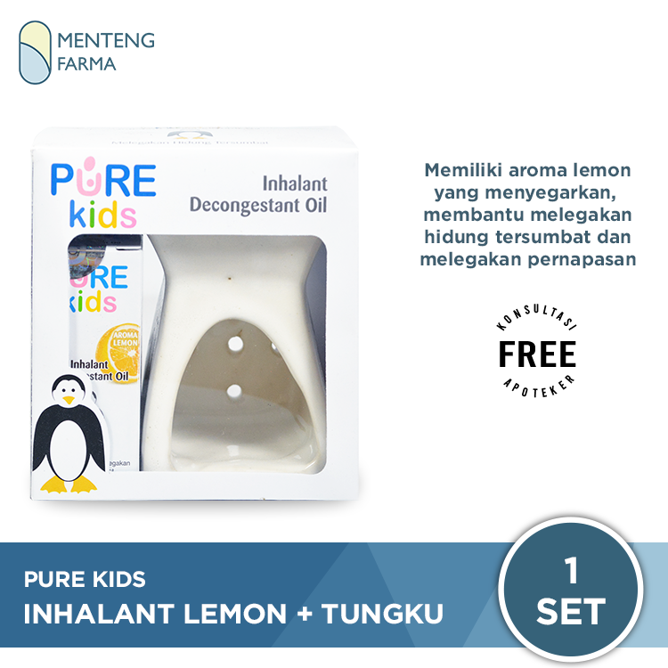Paket Pure Kids Inhalant Decongestant Lemon + Tungku Aromatheraphy – Apotek