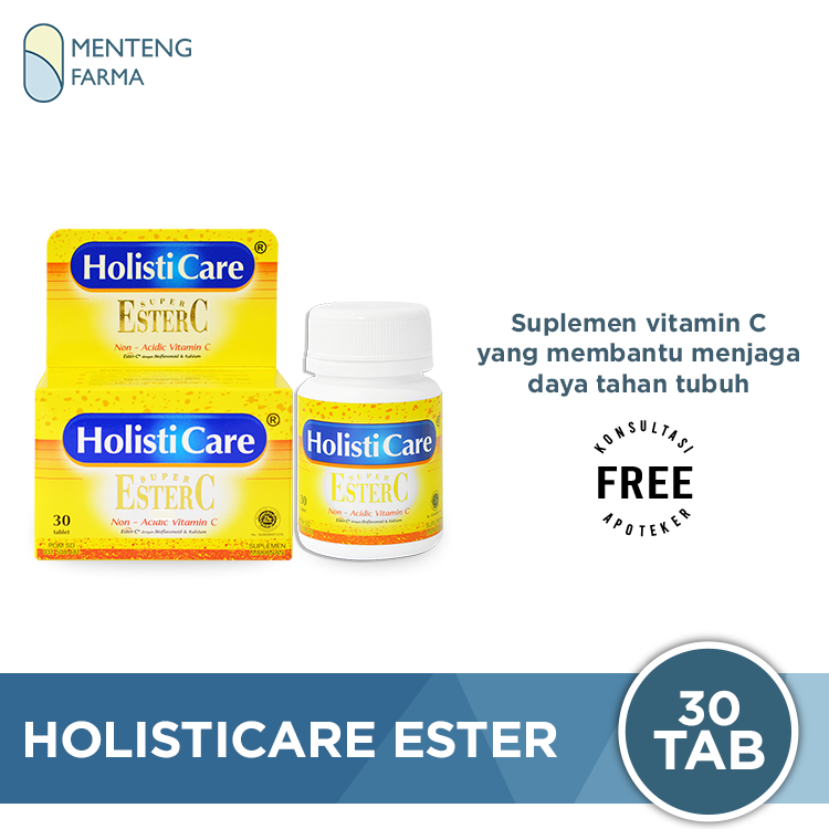 Holisticare Ester C 30 Tablet - Suplemen Vitamin C & Daya Tahan Tubuh - Menteng Farma